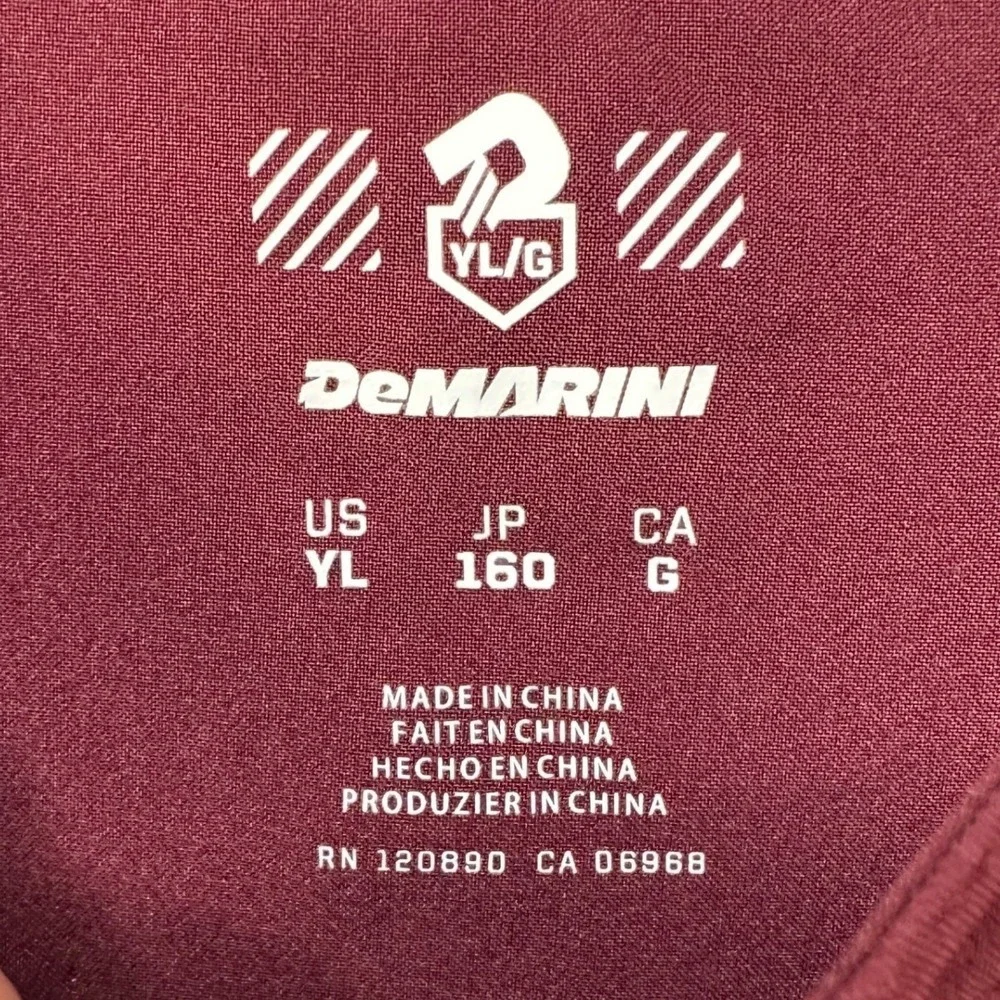 NEW DeMarini Game Day BP Jacket Youth Large Maroon Grey Quarter Zip Short Sleeve